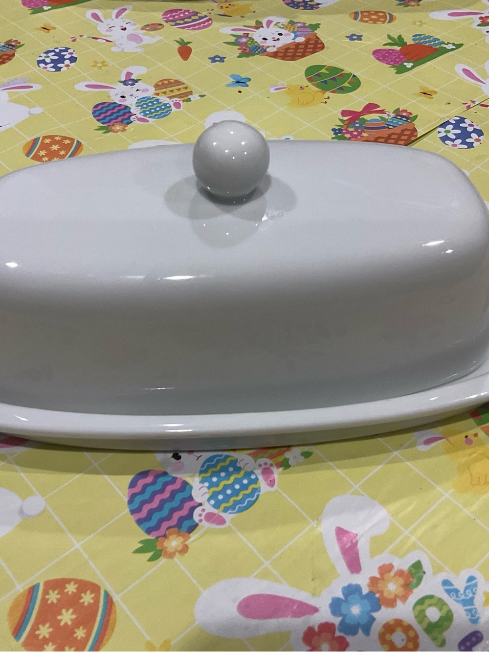 BP- SIMPLE DINING White Ceramic Butter Dish with Lid - 8 INCH 2 PC.
